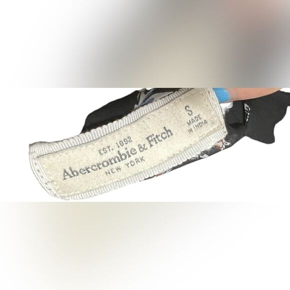 Abercrombie & Fitch Boho Cover Up Cardigan Black Floral Fringe Kimono Gypsy S - Picture 6 of 7